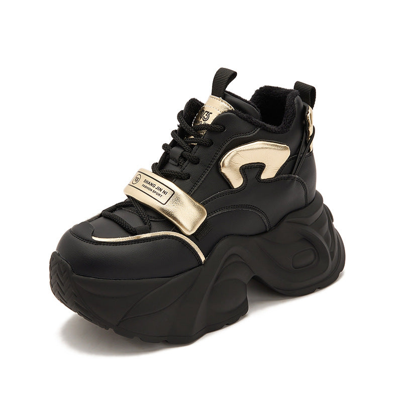 Women's European Goods Dad Super Popular Fleece-lined Sneakers