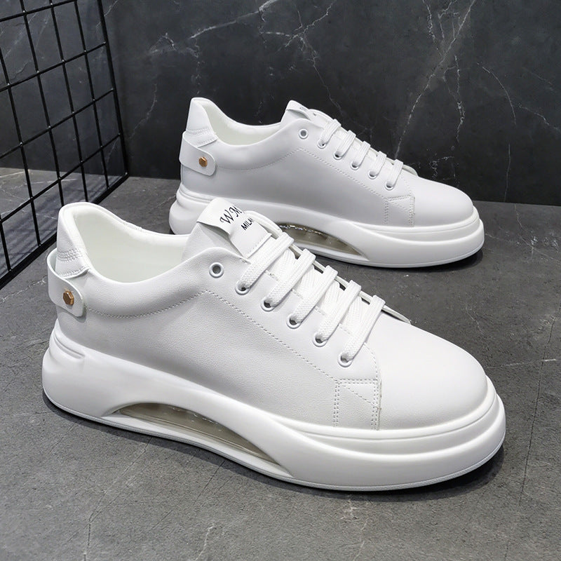 Men's Korean White Thick-soled Trendy Breathable Height Increasing Sneakers