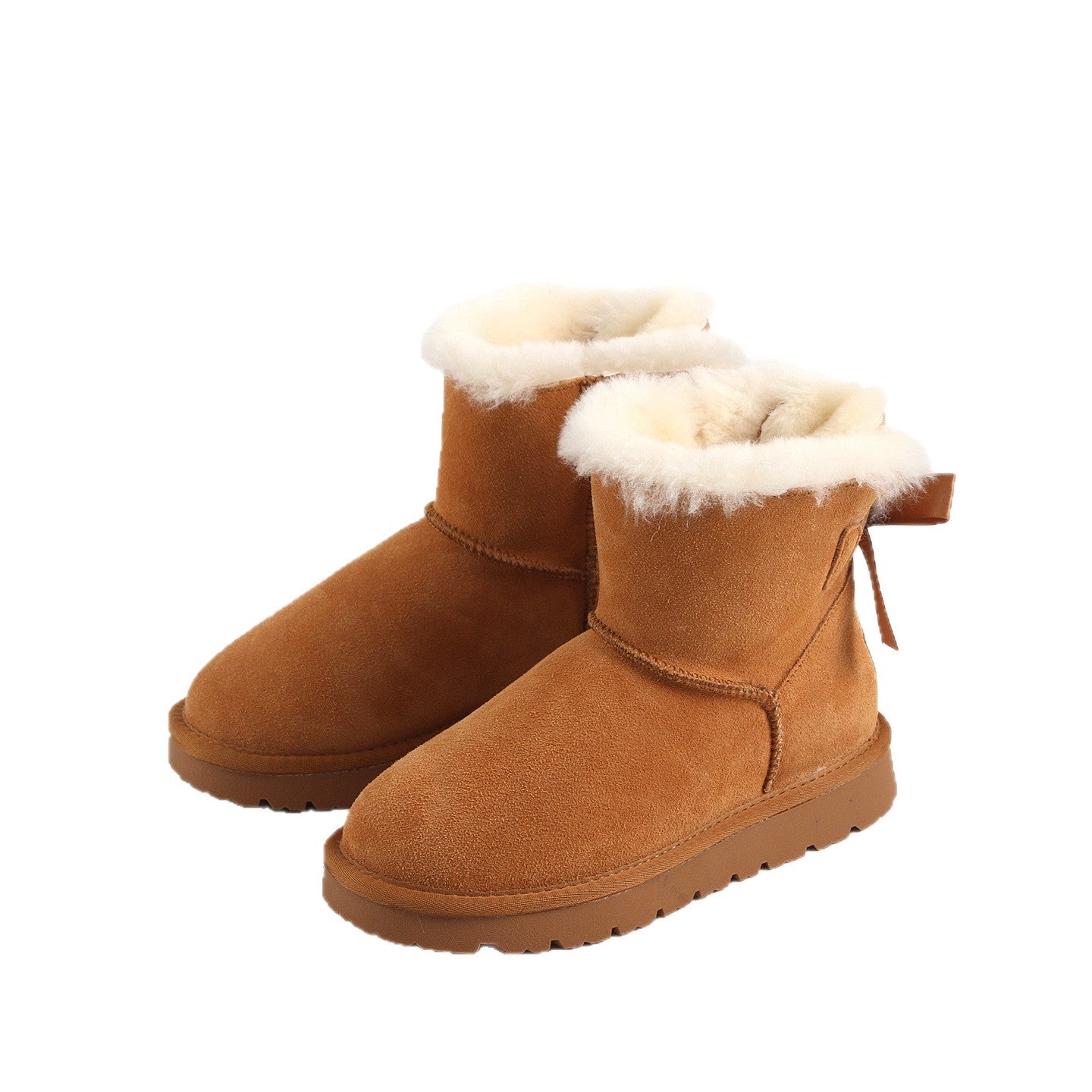 Women's Sheepskin Fur Short Winter Wool Cotton Snow Boots