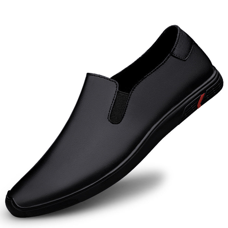 Men's Cowhide Breathable Soft Bottom Slip-on Lazy Leather Shoes