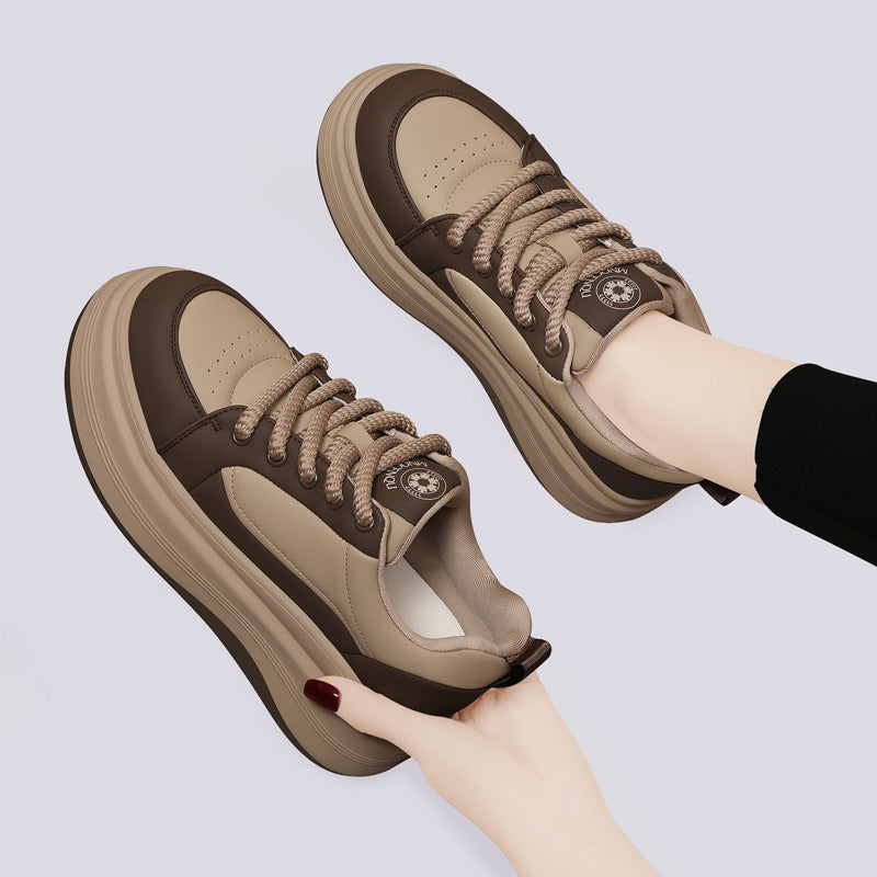 Women's Retro Platform Height Increasing Dissoed Versatile Casual Shoes