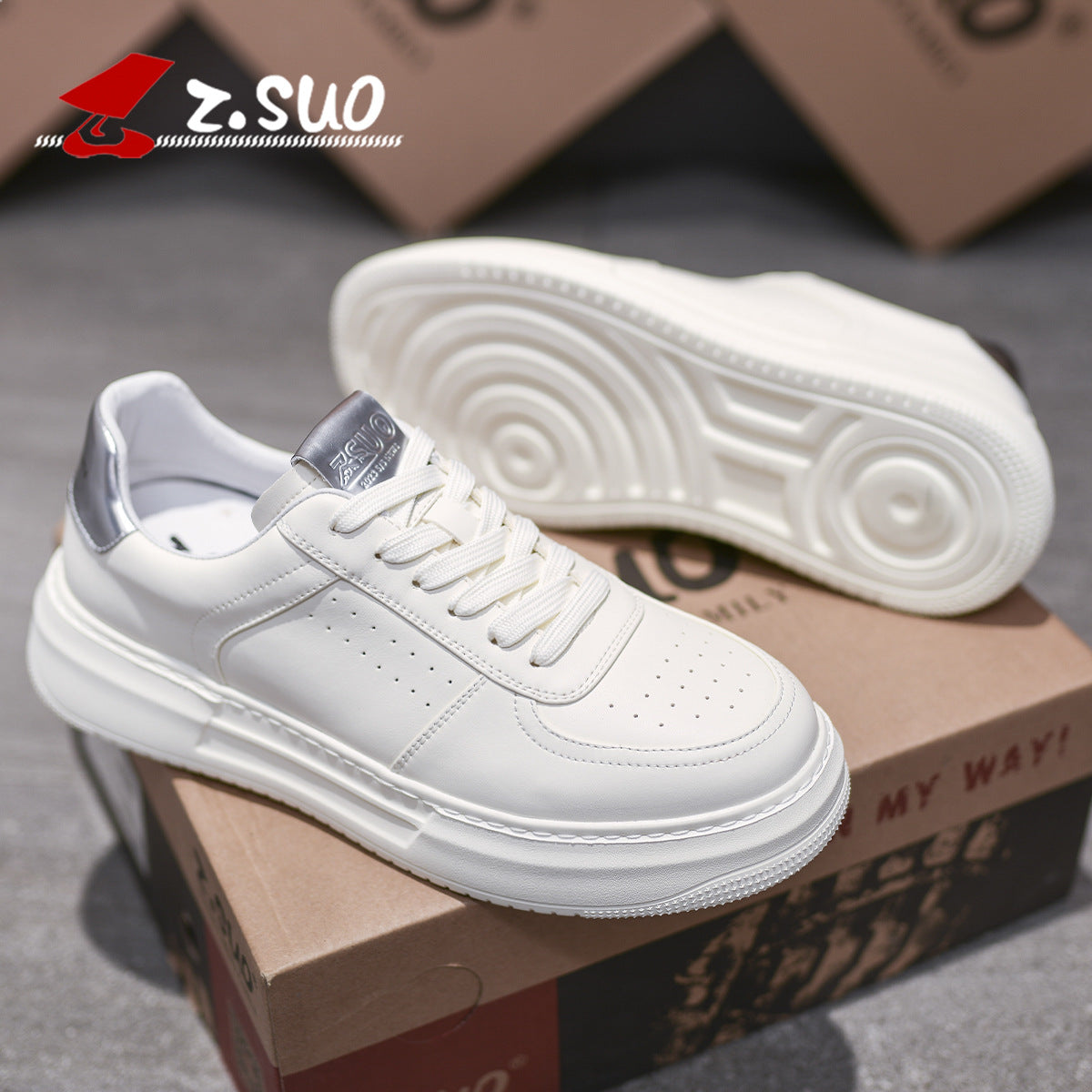 Men's Walking White Lightweight Board Boys Platform Casual Shoes