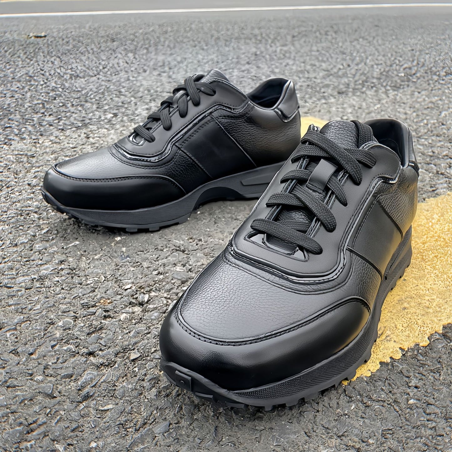 Men's Genuine Platform Full Cowhide Breathable Versatile Sneakers