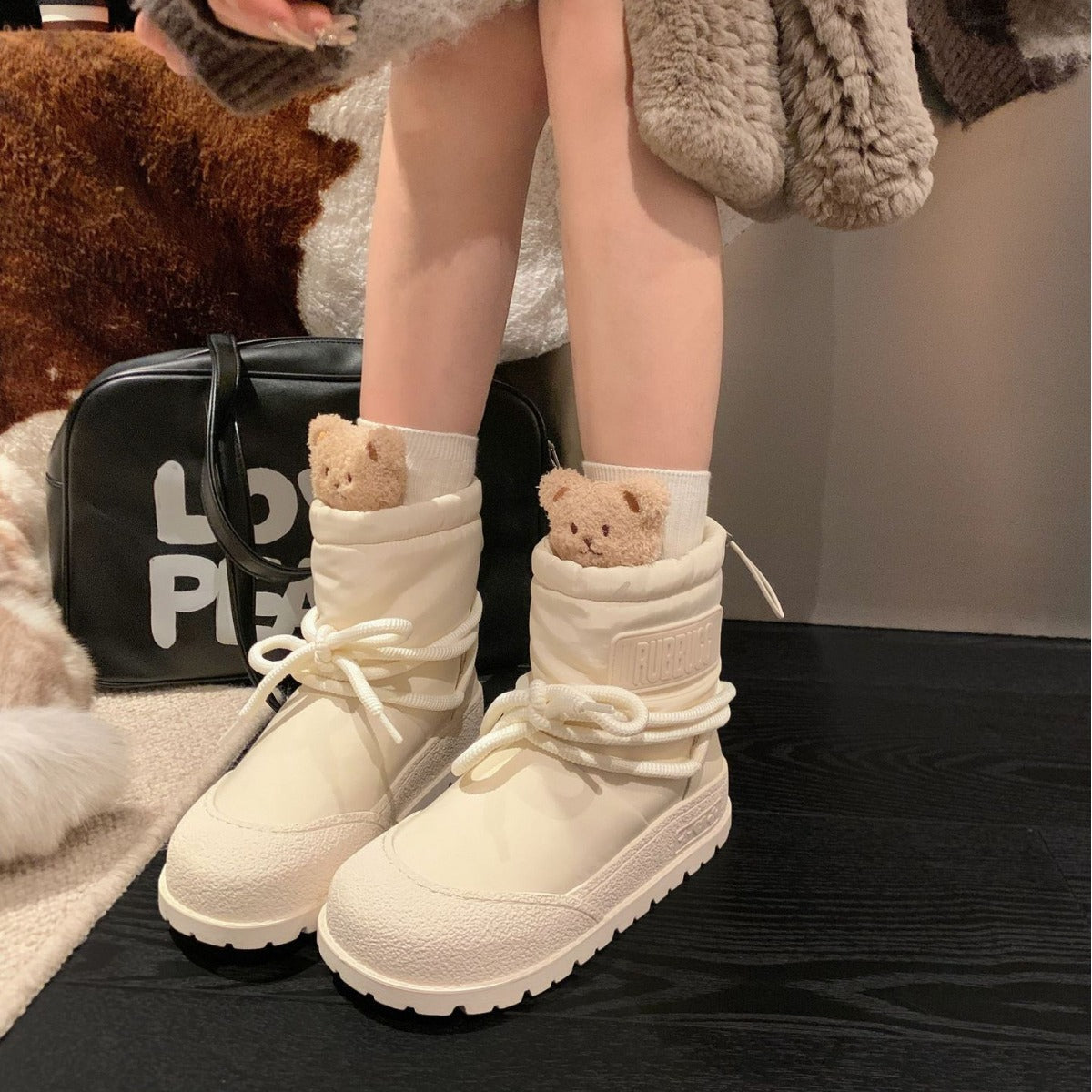 Women's Genuine Platform Warm Fashion Thickening Thermal Snow Boots