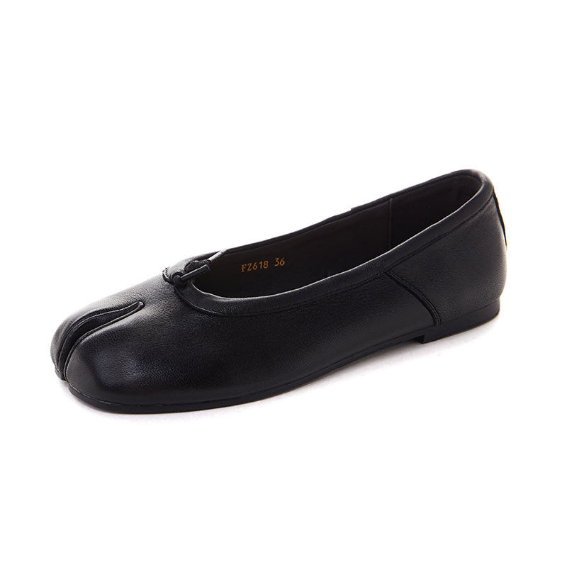 Women's Mary Jane Horseshoe Pig's Knuckle Tabi Soft Black Women's Fashion Shoes
