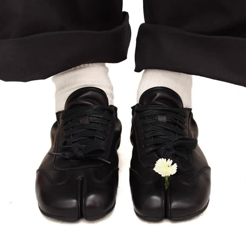 Women's Sheepskin Version Korean Style Niche Split Toe German Training Genuine Casual Shoes