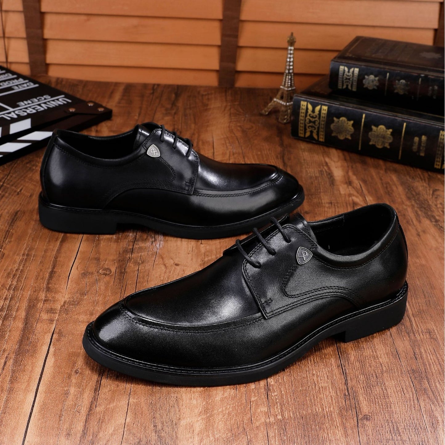 Men's Formal Wear British Style Top Layer Leather Shoes