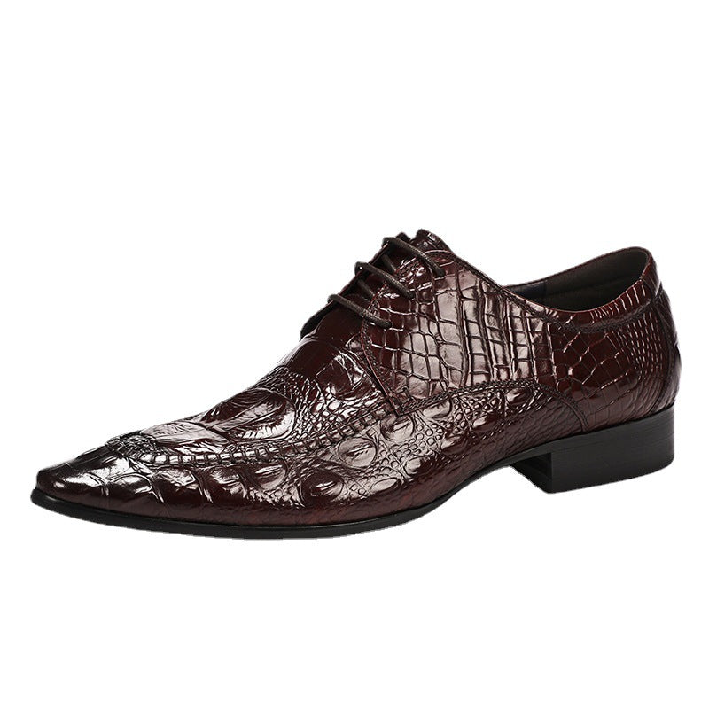 Men's Promotion Alligator Pattern Business British Trend Leather Shoes