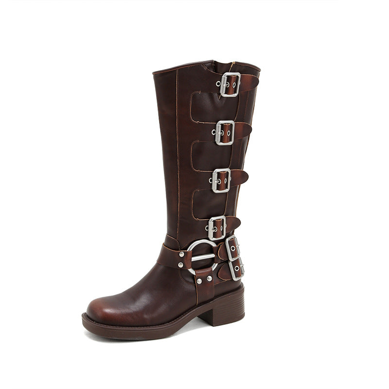 Women's The Knee Retro Rub Colored Tall Boots
