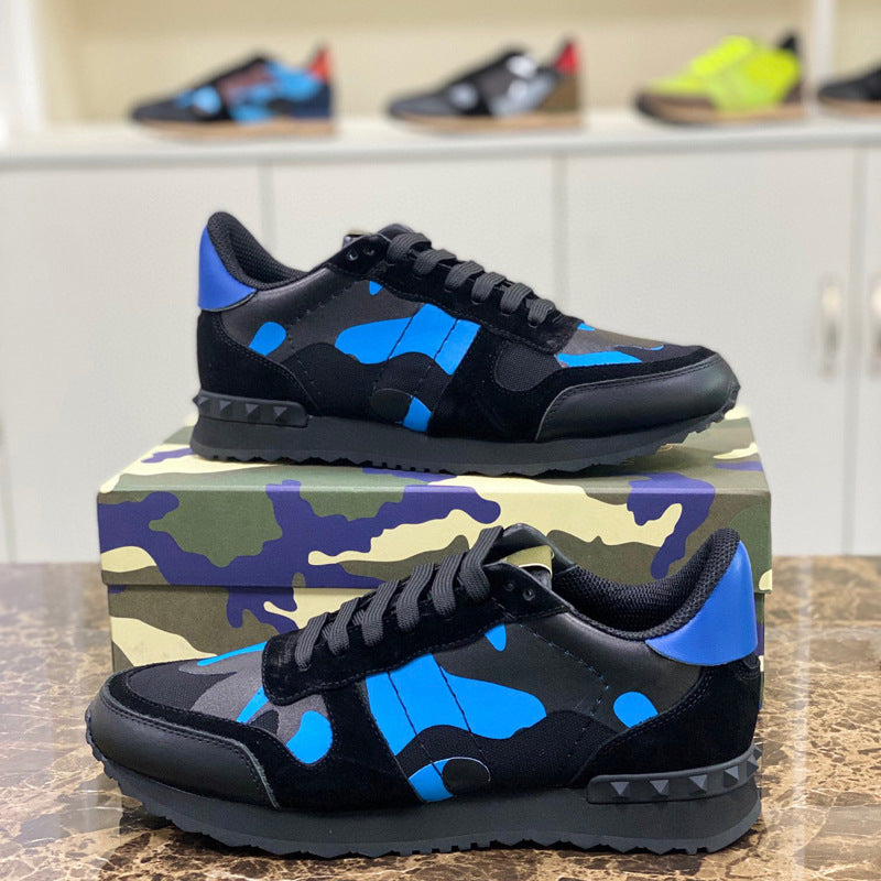 Men's Board Mesh Flat Round Toe Top Layer Sneakers