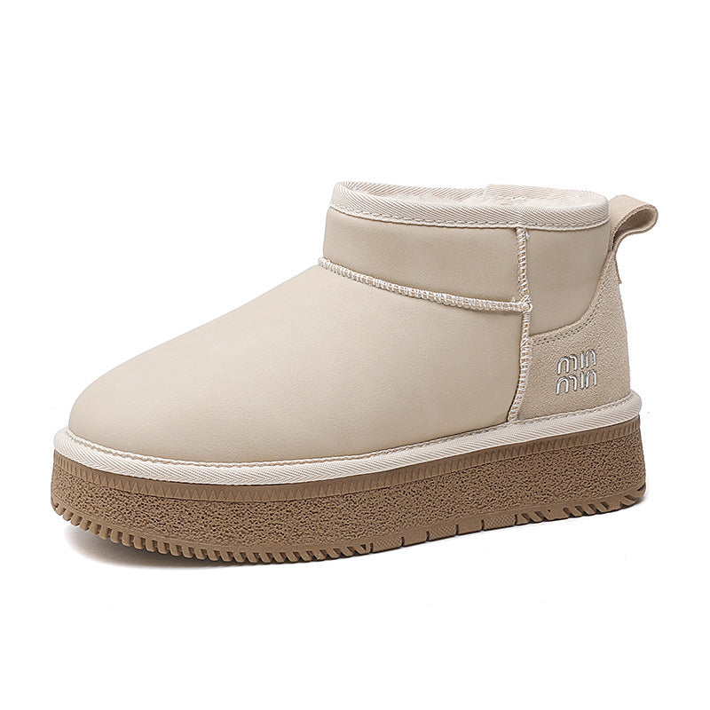 Women's Northeast China Cotton Fleece-lined Warm Winter Platform Snow Boots