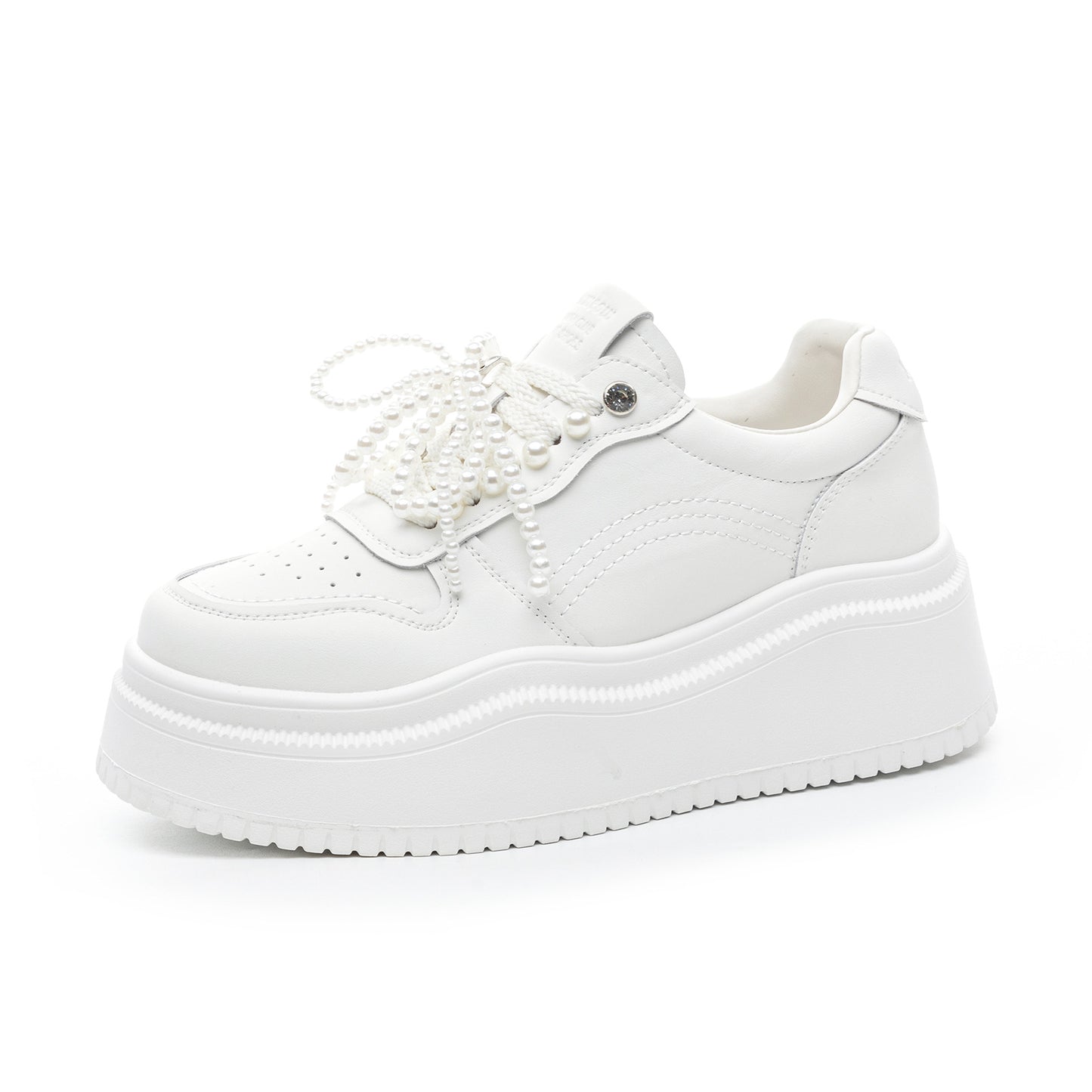 Women's White Summer Spring Thick Bottom Elevator Casual Shoes