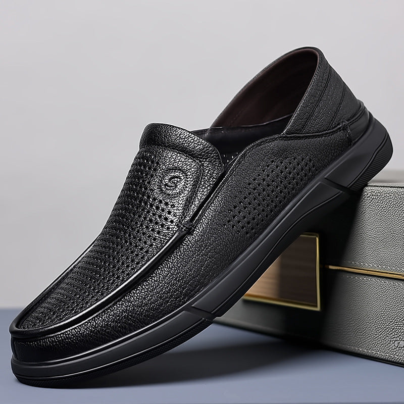 Men's Summer Breathable One Pedal Genuine Pumps Casual Shoes
