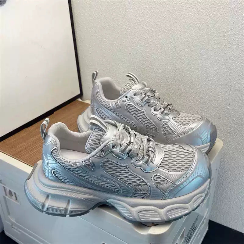 Women's Platform Mesh Surface Breathable Clunky Lightweight Women's Casual Shoes