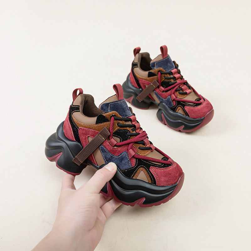 Clunky Female Winter Fleece-lined Platform Height Sneakers