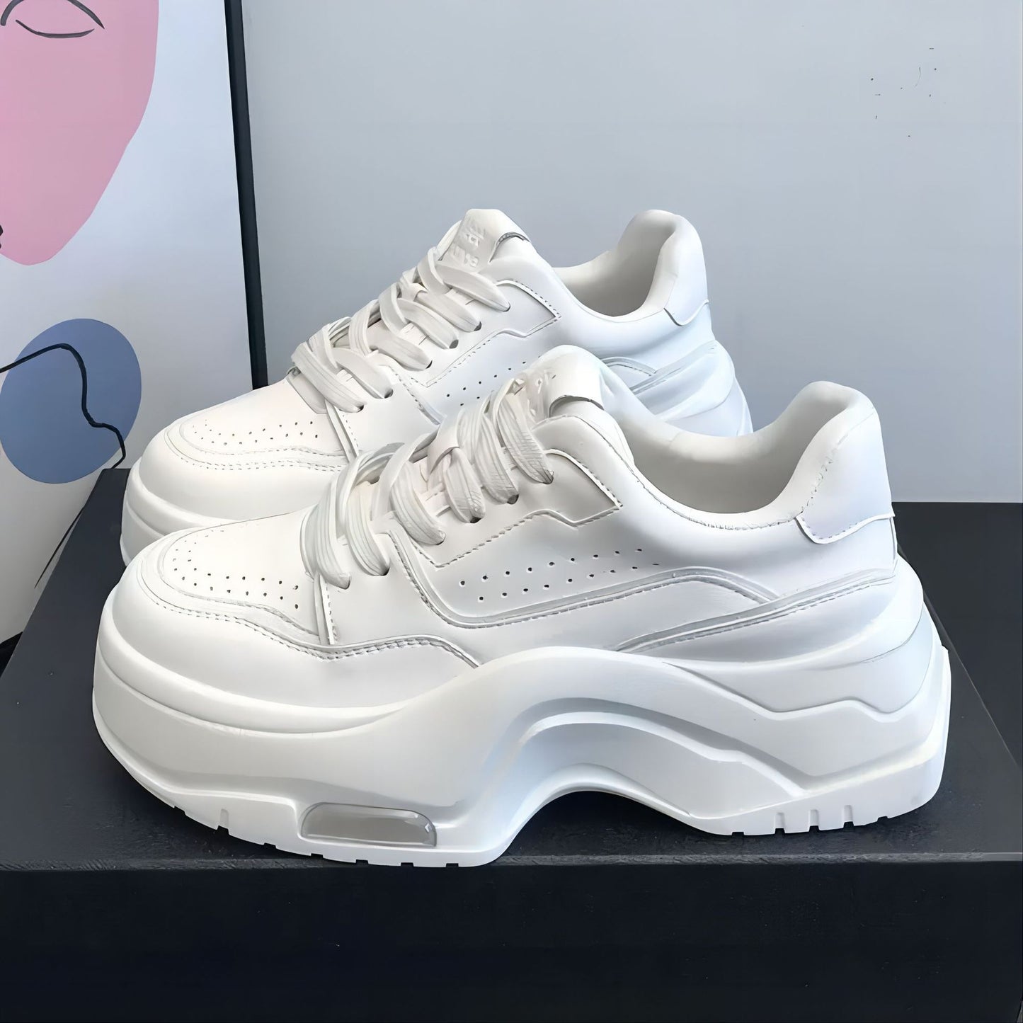 Women's White Panda Autumn Air Cushion Platform Women's Shoes