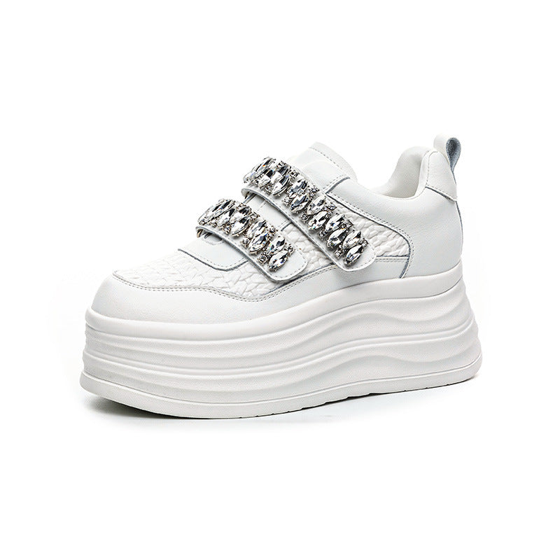 Women's Autumn Authentic Platform White Velcro Sports Casual Shoes