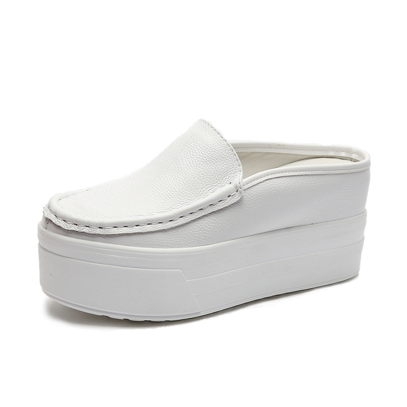 Women's Outdoor Platform Small Size Hidden White Slippers