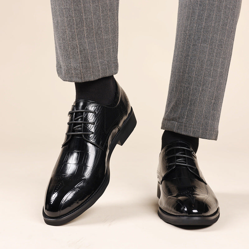 Men's Formal Genuine Brogue British Style Wedding Leather Shoes