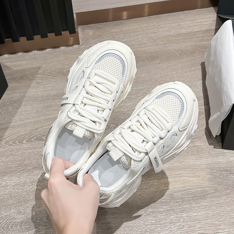 Women's With Fleece Lining Dad Mesh Surface Sneakers