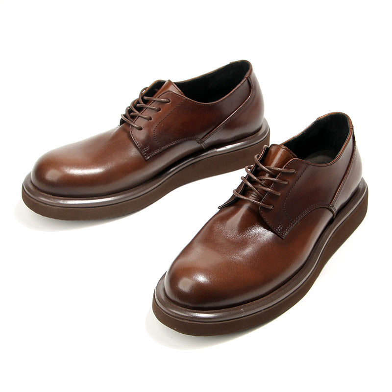 Men's British Top Layer Cowhide Handmade Retro Leather Shoes