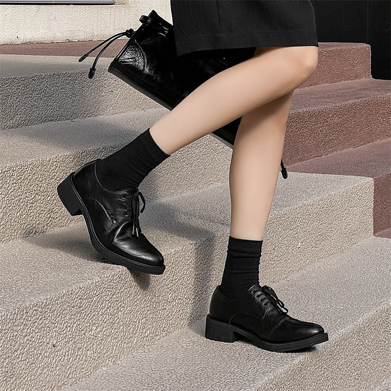 Men's Formal Wear Black Pointed Toe Height Leather Shoes