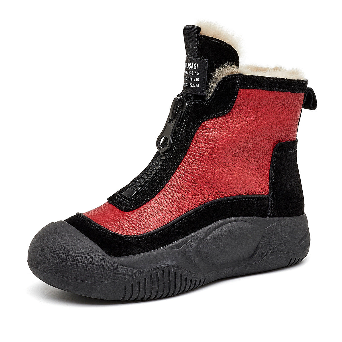 Women's Layer Cowhide Platform Winter Flat Genuine Snow Boots