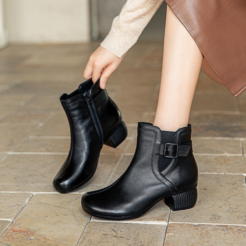 Women's Retro Ankle Soft Bottom Elegant Edge Boots