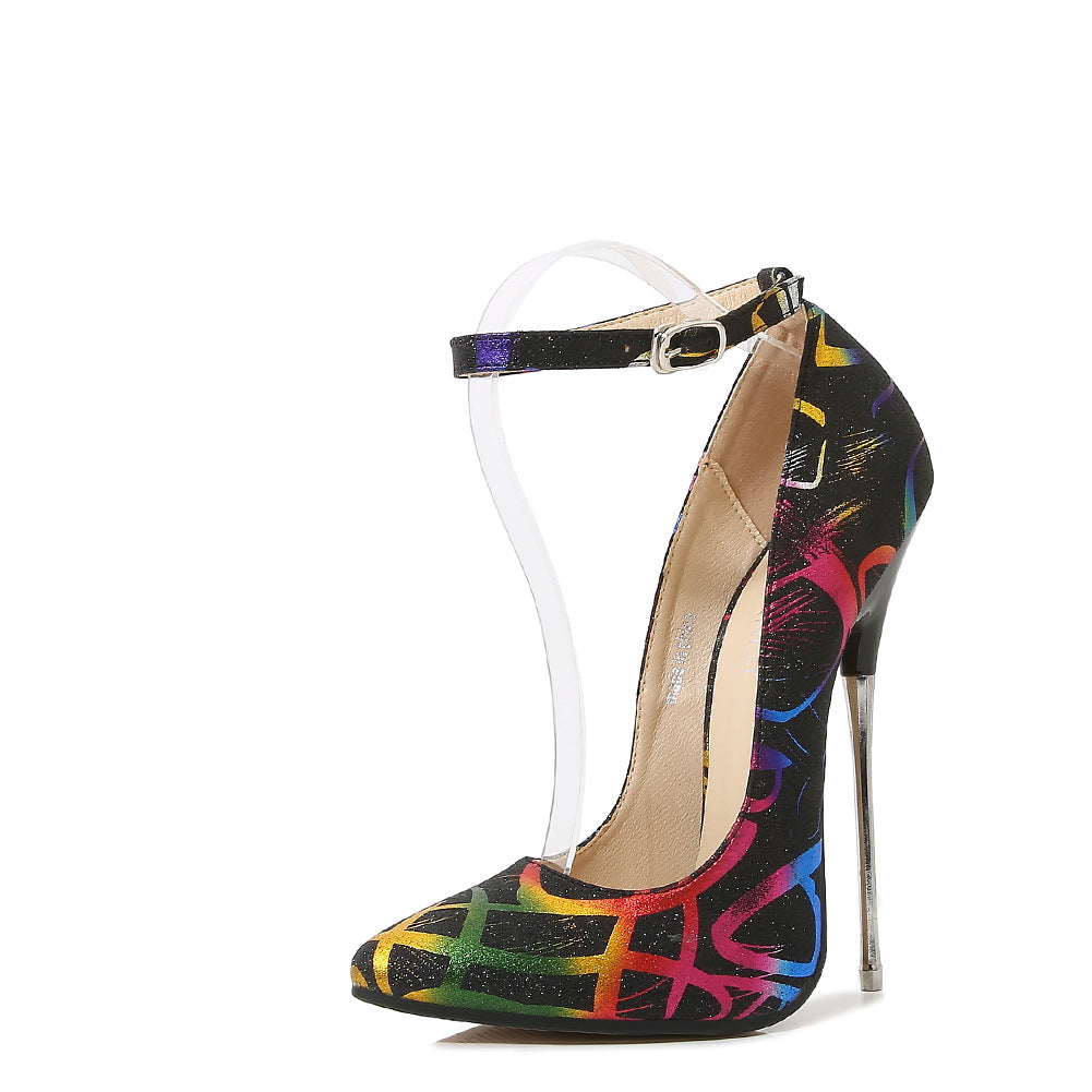 Women's Sexy Super Fine With Black Pointed Temperament Women's Shoes