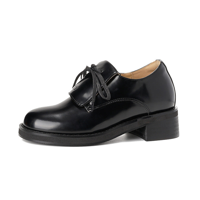 Women's Head Lace Up Chunky British Style Casual Shoes