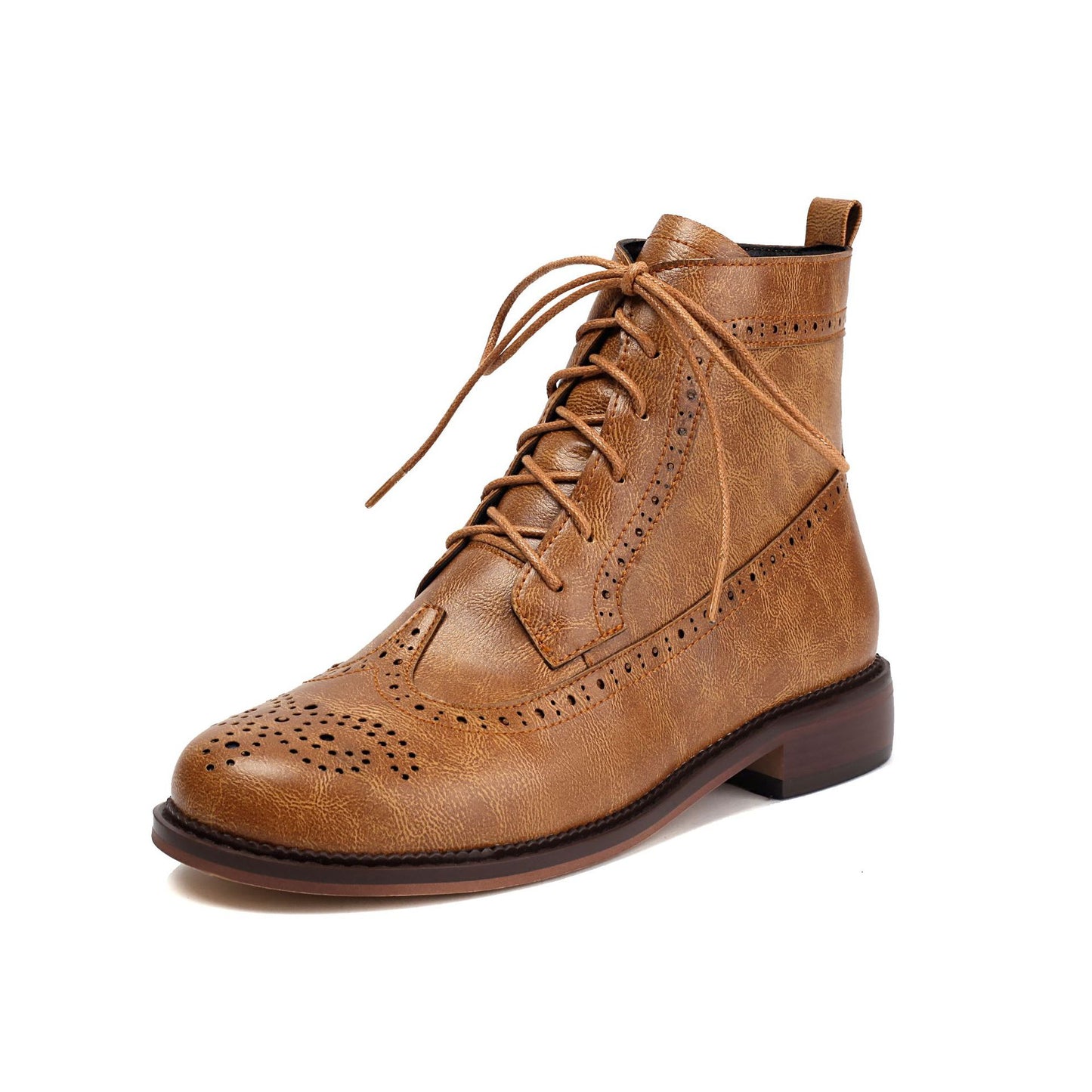 Large Size Spring Chelsea Vintage British Burnt Martin Women's Leather Boots