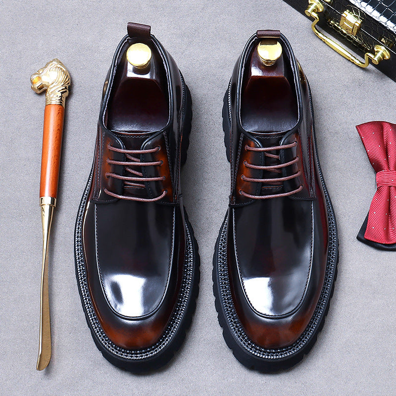 Men's For Big Promotion Genuine Business Platform Leather Shoes