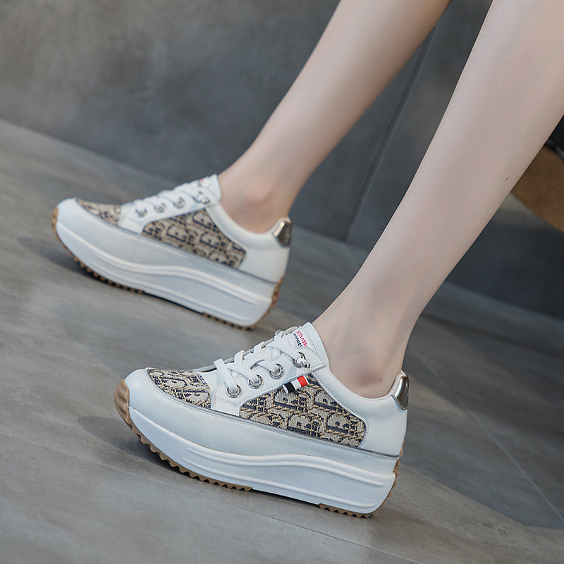 Women's Height Increasing Insole Thin Small Platform Thick Bottom Women's Casual Shoes