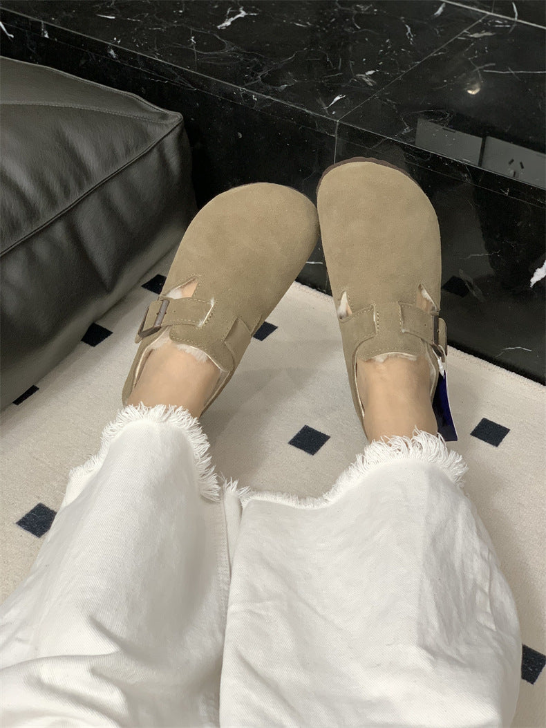 Women's & Men's Slip-on Genuine Wool Lining Warm With Women's Shoes