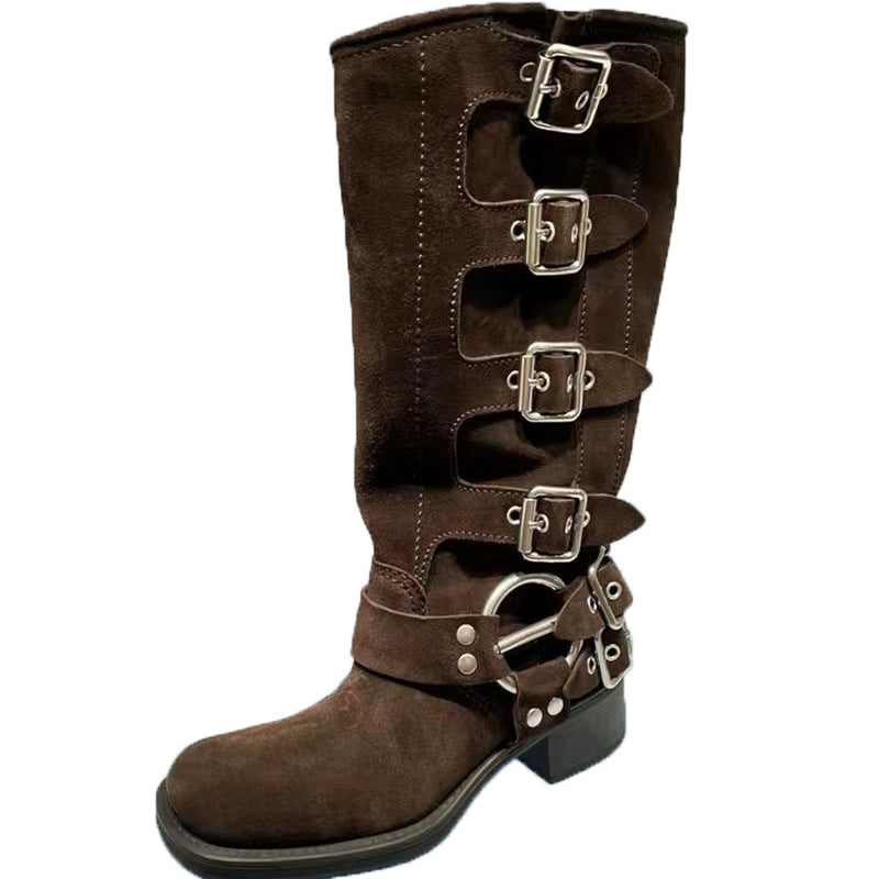 Women's Tall Knight Western Vintage Punk Style Boots