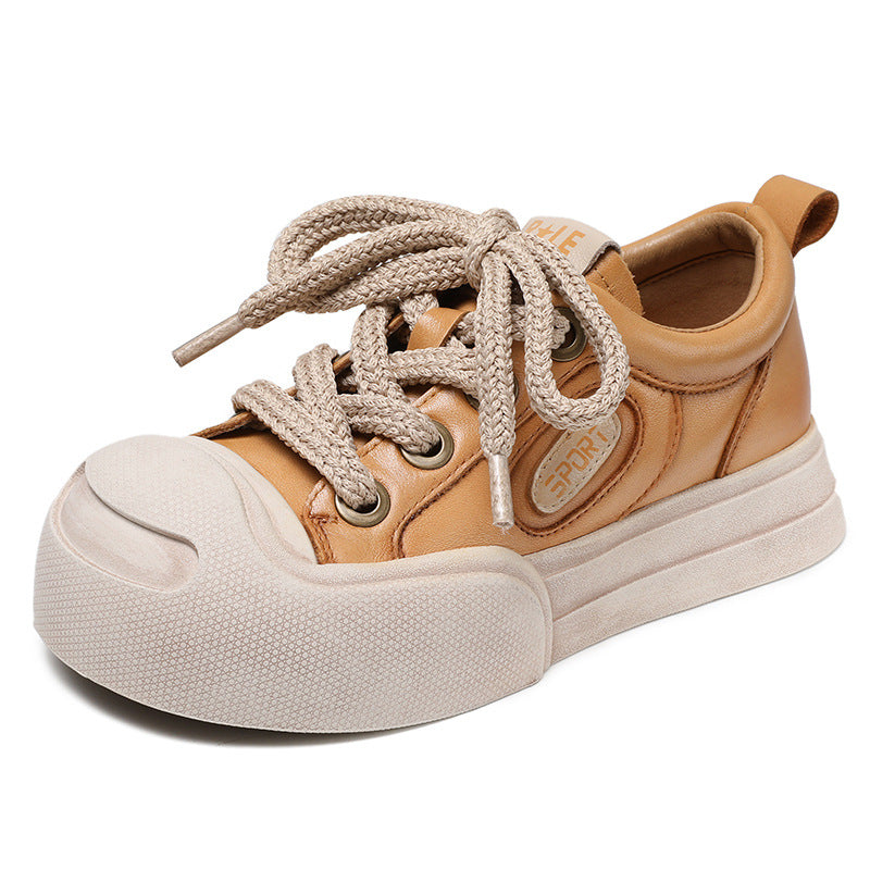 Women's Layer Cowhide Jack Purcell Spring Thick Casual Shoes