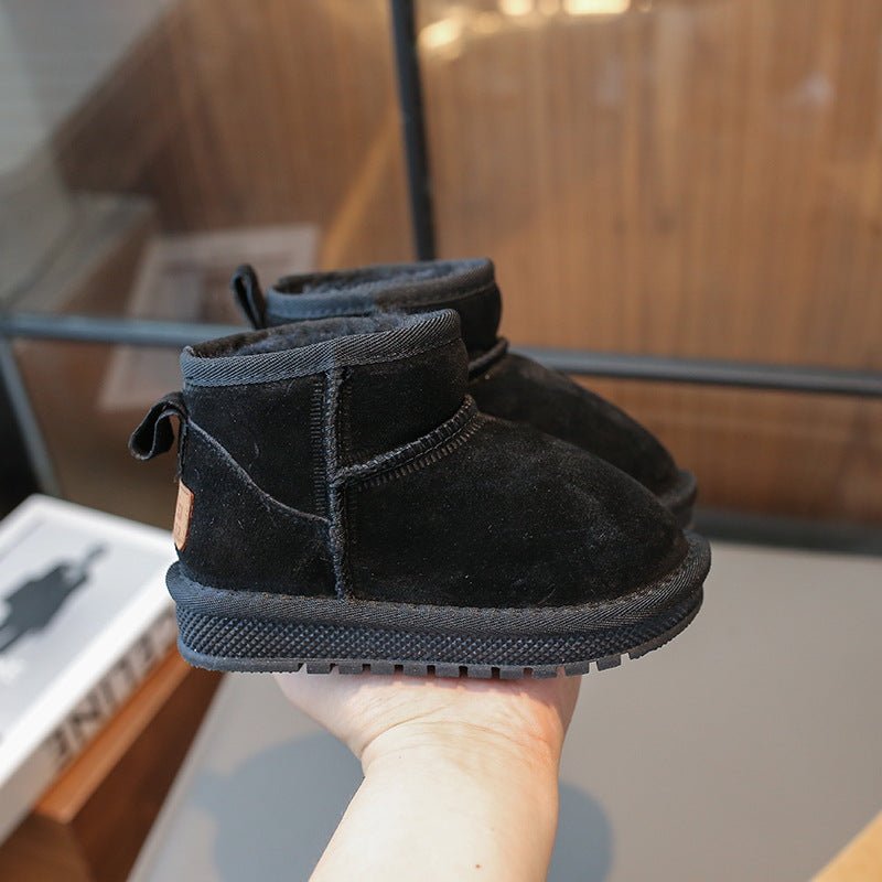 Children's Genuine For Winter Fleece-lined Thickened Boy's Kid's Snow Boots