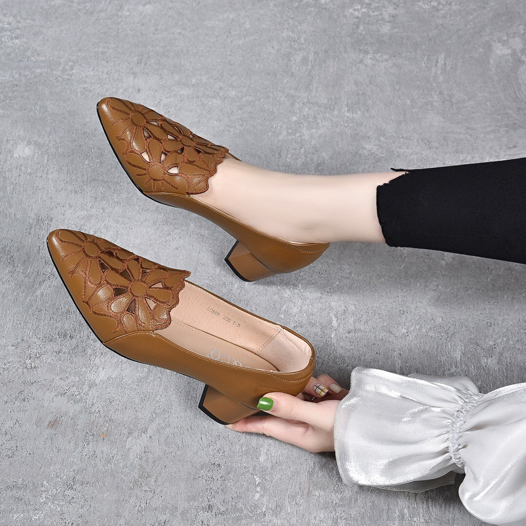 Women's Toe Chunky Low Mom Summer First Women's Shoes