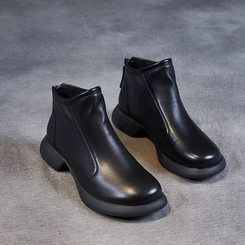 Women's Booties Retro Ethnic Style Genuine Chelsea Boots