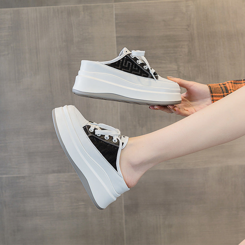 Women's Cap Half Mesh Breathable Outer Wear Slippers