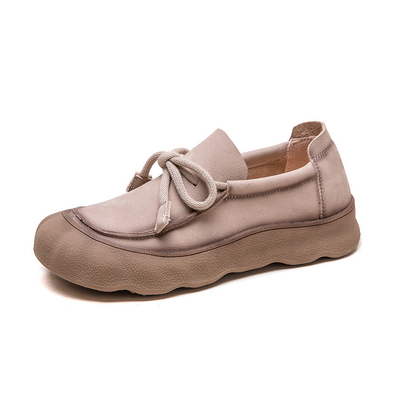Women's Comfortable Genuine Shallow Mouth Round Toe Women's Casual Shoes