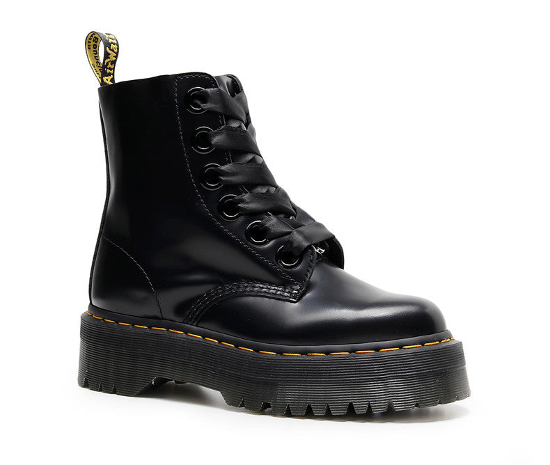 Women's Thick-soled British Style Ankle Muffin Lace Boots