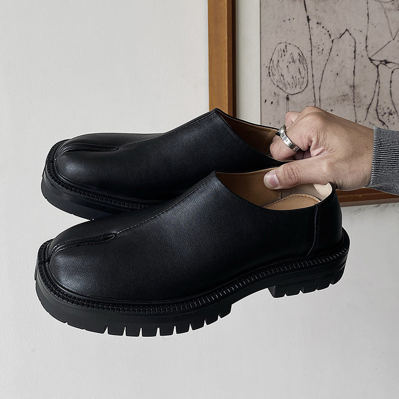 Design Slip-on Male Female Personality Horseshoe Men's Casual Leather Shoes
