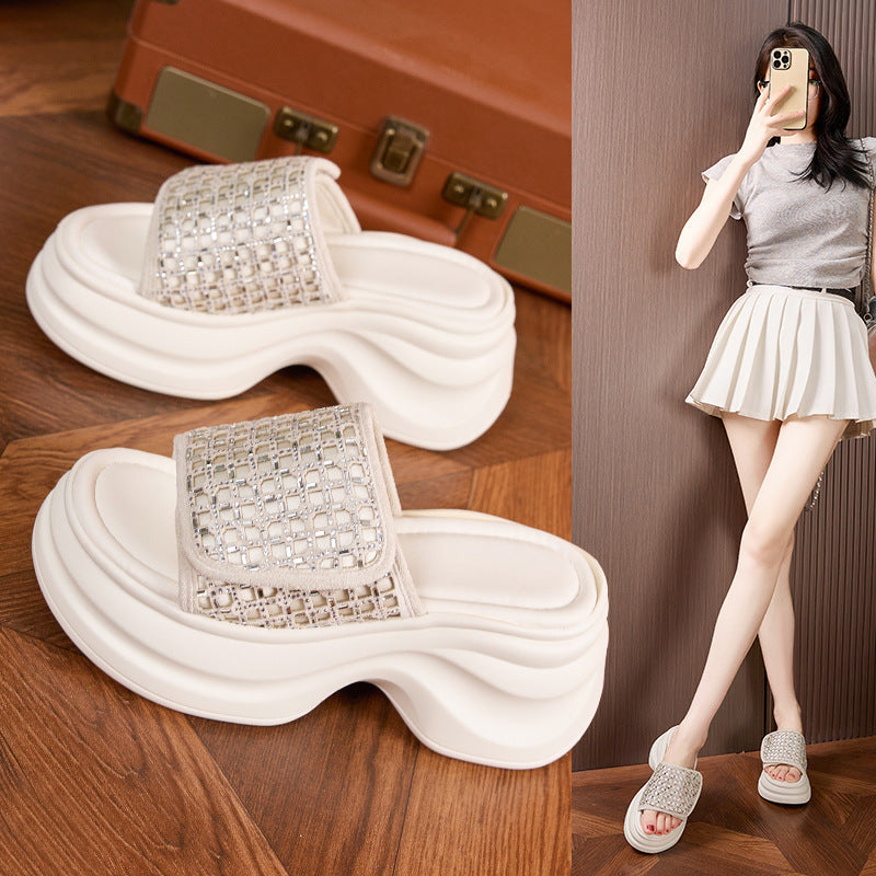 Women's Fashion Outerwear Elevator Wild Not Tired Slippers