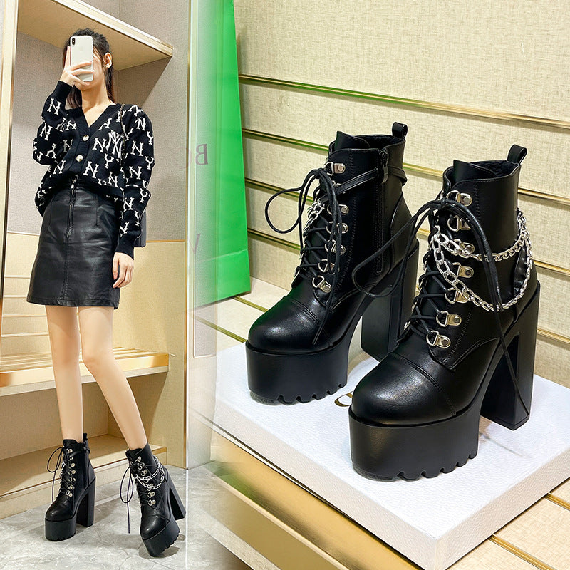 Women's Martin Thick-soled High Chunky Plus Size Boots