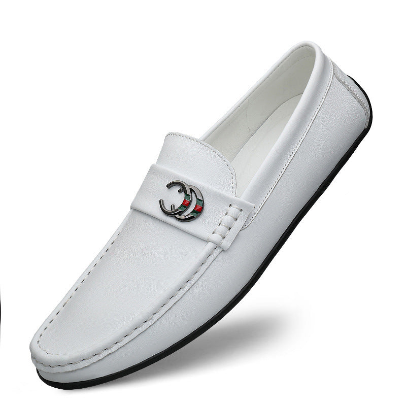 Men's Autumn First Layer Cowhide Soft Bottom Driving Trendy Fashion Casual Shoes