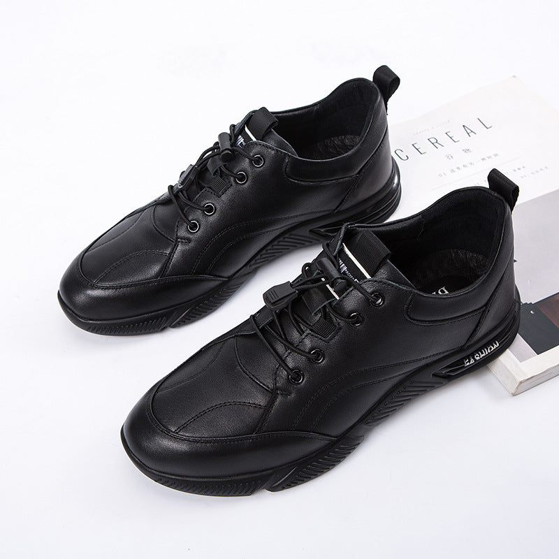 Men's Fleece-lined Sports Strap Wrap Comfortable Breathable Leather Shoes