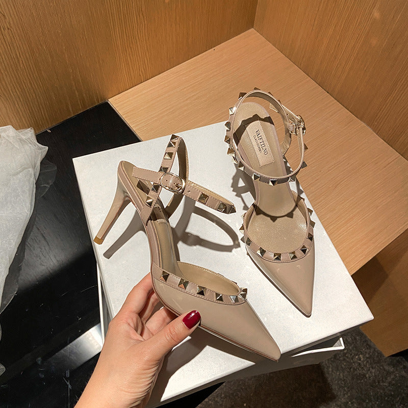 Toe High Stiletto Box Tangerine Mid Female Sandals
