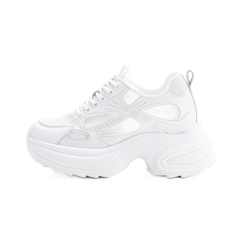 Women's Autumn Thick Bottom Height Increasing Insole Fashion Exercise Breathable Mesh Women's Shoes
