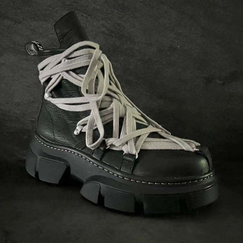 Men's Genuine High Version Popular Handsome Dark Style Sneakers